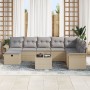 Conjunto de Sofá de Jardín de 9 Piezas con Cojines Beige Ratán Sintético | Foro24.es | Tu tienda online para hogar, jardín y más Foro24.es
