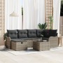 Conjunto de Sofá de Jardín de 7 Piezas  con Cojines Gris Poliratán, Sofá de Jardín de 2 Asientos  con Cojines Gris Poliratán | Foro24.es | Tu tienda online para hogar, jardín y más Foro24.es
