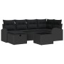 Conjunto de Sofá de Jardín de 7 Piezas con Cojines Ratán Negro de , Sofás de exterior - Ref: Foro24-3359092, Precio: 447,80 €...