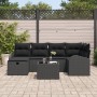 Conjunto de Sofá de Jardín de 7 Piezas con Cojines Ratán Negro de , Sofás de exterior - Ref: Foro24-3359092, Precio: 447,80 €...
