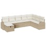 Juego de Sofá de Jardín de 8 Piezas con Cojines Beige de Ratán Poliéster de , Sofás de exterior - Ref: Foro24-3359130, Precio...