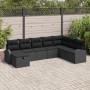 Conjunto de Sofá de Jardín de 8 piezas con Cojines Negro Poliratán de , Sofás de exterior - Ref: Foro24-3359132, Precio: 526,...