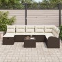 Juego de Sofá de Jardín de 9 Piezas con Cojines Marrón Poliratán de , Sofás de exterior - Ref: Foro24-3359137, Precio: 576,07...