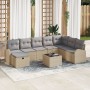 Conjunto de Sofá de Jardín de 9 Piezas con Cojines Beige de Ratán Poliéster | Foro24.es | Tu tienda online para hogar, jardín y más Foro24.es