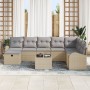 Conjunto de Sofá de Jardín de 9 Piezas con Cojines Beige de Ratán Poliéster | Foro24.es | Tu tienda online para hogar, jardín y más Foro24.es