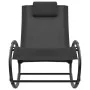 Tumbona con almohada acero y textilene negro de vidaXL, Tumbonas - Ref: Foro24-317583, Precio: 74,32 €, Descuento: %