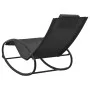 Tumbona con almohada acero y textilene negro de vidaXL, Tumbonas - Ref: Foro24-317583, Precio: 74,32 €, Descuento: %