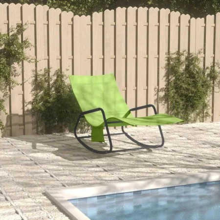 Sonnenliege aus Stahl und grünem Textilene von vidaXL, Liegen - Ref: Foro24-317594, Preis: 73,97 €, Rabatt: %