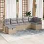 Conjunto de Sofá de Jardín de 7 Piezas con Cojines Beige Poliratán, Sofá de Jardín de 2 Plazas con Cojines Beige Poliratán | Foro24.es | Tu tienda online para hogar, jardín y más Foro24.es