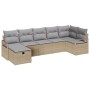 Conjunto de Sofá de Jardín de 7 Piezas con Cojines Beige Poliratán, Sofá de Jardín de 2 Plazas con Cojines Beige Poliratán | Foro24.es | Tu tienda online para hogar, jardín y más Foro24.es