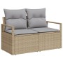 Conjunto de Sofá de Jardín de 7 Piezas con Cojines Beige Poliratán, Sofá de Jardín de 2 Plazas con Cojines Beige Poliratán | Foro24.es | Tu tienda online para hogar, jardín y más Foro24.es