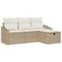 Conjunto de sofá de jardín de 4 piezas con cojines ratán sintético beige de , Sofás de exterior - Ref: Foro24-3359250, Precio...