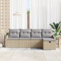 Conjunto de Sofás de Jardín de 5 Piezas con Cojines Beige Poliratán | Foro24.es | Tu tienda online para hogar, jardín y más Foro24.es
