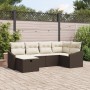Conjunto de Sofás de Jardín de 6 Piezas con Cojines Marrón Ratán Poliéster de , Sofás de exterior - Ref: Foro24-3359277, Prec...
