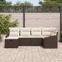 Conjunto de Sofás de Jardín de 6 Piezas con Cojines Marrón Ratán Poliéster de , Sofás de exterior - Ref: Foro24-3359277, Prec...