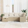 Conjunto de Sofá de Jardín de 6 Piezas con Cojines Beige de Ratán de , Sofás de exterior - Ref: Foro24-3359280, Precio: 418,8...