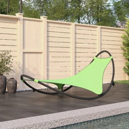 Schaukelliege mit Stahlrädern und grünem Textilene-Stoff von vidaXL, Liegen - Ref: Foro24-317606, Preis: 110,93 €, Rabatt: %