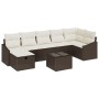 Conjunto de Sofá de Jardín de 8 Piezas con Cojines Marrón Ratán Poly de , Sofás de exterior - Ref: Foro24-3359307, Precio: 52...
