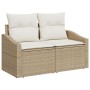 Conjunto de sofá de jardín de 6 piezas con cojines beige de ratán polivalente de , Sofás de exterior - Ref: Foro24-3359320, P...
