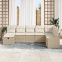 Juego de Sofá de Jardín de 8 Piezas con Cojines Ratán Poliéster Beige de , Sofás de exterior - Ref: Foro24-3359330, Precio: 5...
