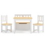 Mesa y sillas infantiles 4 piezas MDF blanco y beige de vidaXL, muebles para bebés y niños pequeños - Ref: Foro24-10412, Prec...
