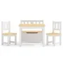 Mesa y sillas infantiles 4 piezas MDF blanco y beige de vidaXL, muebles para bebés y niños pequeños - Ref: Foro24-10412, Prec...