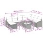 Conjunto de Sofá de Jardín de 9 Piezas con Cojines en Ratán Poliranato Marrón de , Sofás de exterior - Ref: Foro24-3359337, P...