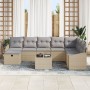 Conjunto de Sofá de Jardín de 9 Piezas con Cojines Beige de Ratán Poliéster | Foro24.es | Tu tienda online para hogar, jardín y más Foro24.es