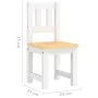 Mesa y sillas infantiles 4 piezas MDF blanco y beige de vidaXL, muebles para bebés y niños pequeños - Ref: Foro24-10412, Prec...