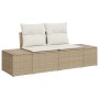 Set de Sofá de Jardín de 4 Piezas con Cojines Beige Ratán Polivalente de , Sofás de exterior - Ref: Foro24-3359350, Precio: 3...