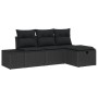Juego de sofás de 4 piezas de jardín con cojines, negro, poliratán de , Sofás de exterior - Ref: Foro24-3359352, Precio: 290,...
