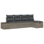 Conjunto de Sofá de Jardín de 5 Piezas con Cojines Gris de Poliratán de , Sofás de exterior - Ref: Foro24-3359358, Precio: 33...