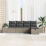 Conjunto de Sofá de Jardín de 5 Piezas con Cojines Gris de Poliratán de , Sofás de exterior - Ref: Foro24-3359358, Precio: 33...