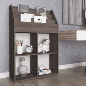 Revistero de niños madera ingeniería gris y Sonoma 71x30x114 cm de vidaXL, Revisteros - Ref: Foro24-339533, Precio: 82,64 €, ...