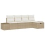 Conjunto de Sofá de 5 Piezas con Almohadas Beige Poliratán de , Sofás de exterior - Ref: Foro24-3359360, Precio: 359,03 €, De...