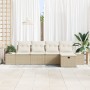 Conjunto de Sofá de 5 Piezas con Almohadas Beige Poliratán de , Sofás de exterior - Ref: Foro24-3359360, Precio: 359,03 €, De...