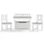 Mesa y sillas infantiles 4 piezas MDF blanco y gris de vidaXL, muebles para bebés y niños pequeños - Ref: Foro24-10411, Preci...