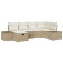 Conjunto de Sofá de Jardín de 6 piezas con Cojines Beige Ratán Sintético de , Sofás de exterior - Ref: Foro24-3359380, Precio...