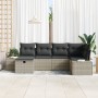 Conjunto de Sofá de Jardín de 6 Piezas con Cojines Gris Claro de Ratán Poliéster | Foro24.es | Tu tienda online para hogar, jardín y más Foro24.es