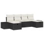 Conjunto de Sofá de Jardín de 6 Piezas con Cojines Negro Ratán Poli de , Sofás de exterior - Ref: Foro24-3359416, Precio: 377...