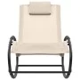 Tumbona con almohada acero y textilene crema de vidaXL, Tumbonas - Ref: Foro24-317585, Precio: 74,49 €, Descuento: %