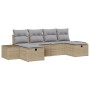 Conjunto de Sofá de Jardín de 6 Piezas con Cojines Beige Ratán Sintético de , Sofás de exterior - Ref: Foro24-3359419, Precio...