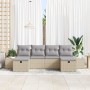Conjunto de Sofá de Jardín de 6 Piezas con Cojines Beige Ratán Sintético de , Sofás de exterior - Ref: Foro24-3359419, Precio...