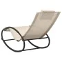 Tumbona con almohada acero y textilene crema de vidaXL, Tumbonas - Ref: Foro24-317585, Precio: 74,49 €, Descuento: %