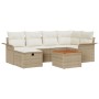 Conjunto de Sofá de Jardín de 7 Piezas con Cojines Beige Ratán Poliéster | Foro24.es | Tu tienda online para hogar, jardín y más Foro24.es