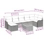 Set de Sofá de Jardín de 8 Piezas con Cojines Beige Poliratán, Sofá de Jardín de 2 Plazas con Cojines Beige Poliratán de , So...