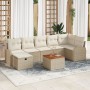 Juego de Sofá de Jardín de 8 Piezas con Cojines Beige de Poliratán de , Sofás de exterior - Ref: Foro24-3359519, Precio: 519,...
