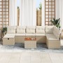 Conjunto de Sofás de Jardín de 9 Piezas con Cojines Beige Poliratán, Sofá de Jardín de 2 Plazas con Cojines Beige Poliratán | Foro24.es | Tu tienda online para hogar, jardín y más Foro24.es
