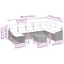 Conjunto de sofá de jardín de 9 piezas con cojines beige de ratán sintético de , Sofás de exterior - Ref: Foro24-3359582, Pre...