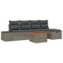 Conjunto de Sofás de Jardín de 6 Piezas con Cojines Gris Poliratán de , Sofás de exterior - Ref: Foro24-3359587, Precio: 369,...